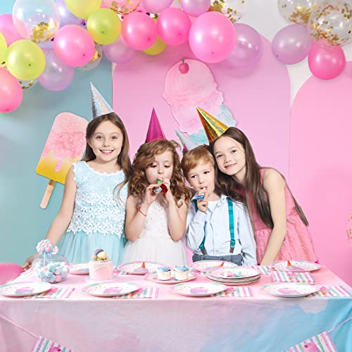 Wernnsai Ice Cream Party Supplies - Disposable 3 Ply Pink Sweet Ice Cream Themed Birthday Or Baby Shower Party Luncheon Dessert Napkins For Girls Pool Summer Celebration #TOP6