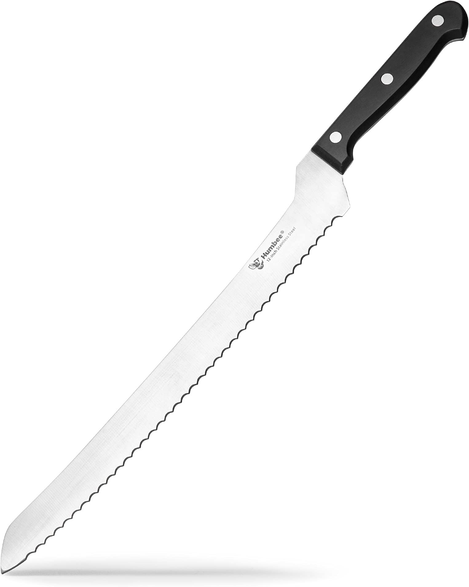 Chef Serrated Bread Knife Offset Blade Edge Bread Knife 12 Inch Offset Black,BK-12-OS