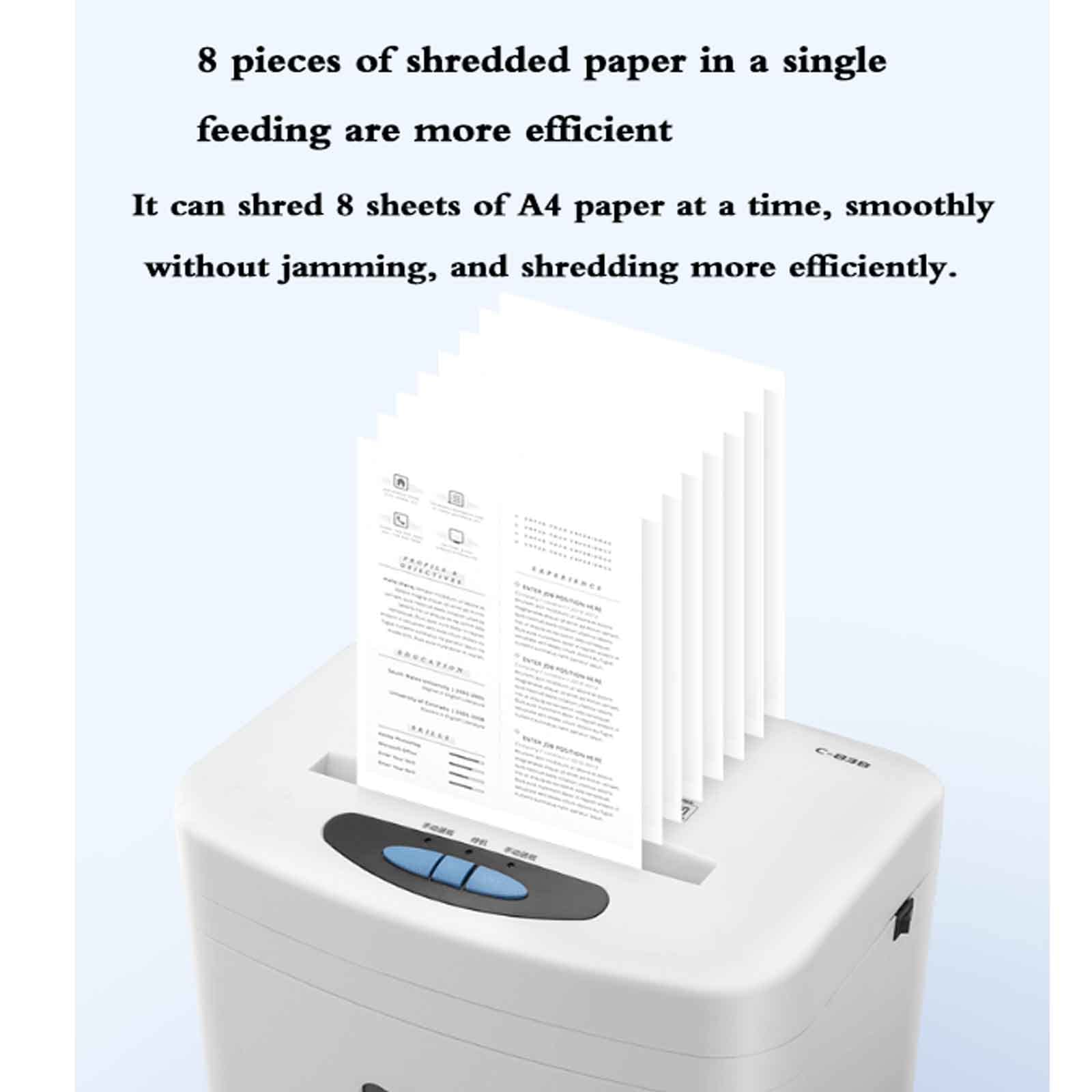 Distruggidocumenti Manuale da 8 Fogli per la casa e L'Ufficio, 5 Livelli di riservatezza, 20 Litri di Grande capacità, Protezione dal surriscaldamento, può Distruggere Carta A4, graffette