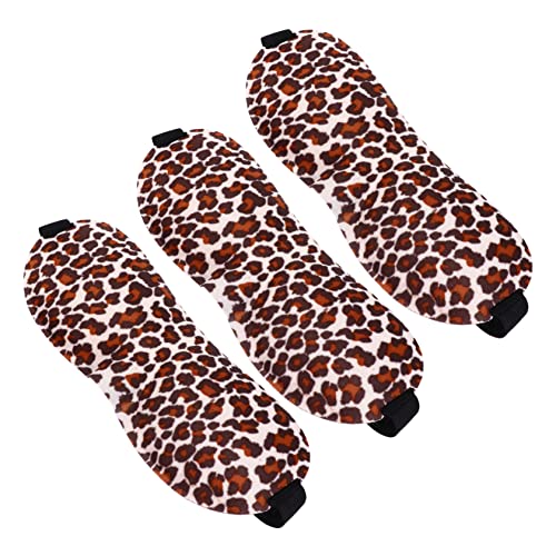 HAWILLOSCH 3個 目隠し eye mask eye patch 寝る ドライアイ 保護的な 立つ 眼帯 なアイカバー スリーピングアイシールド 布 Leopard