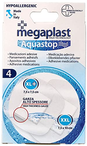 Megaplast 158112 Parches Elásticos Impermeables, Tamaño Grande, 4 Piezas