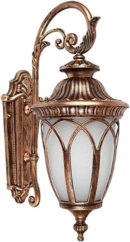 BTZHY Buitenlicht Wegverlichting Waterdichte bronzen afwerking Europese buitenmuurlantaarn, Villa Tuindecoratie Buitenmuurlamp, met witte glazen lampenkap Buitenmuurlamp, Kroonluchters LED