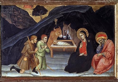Cuadro sobre lienzo Adoración de los pastores de Taddeo Di Bartolo 60x90cm