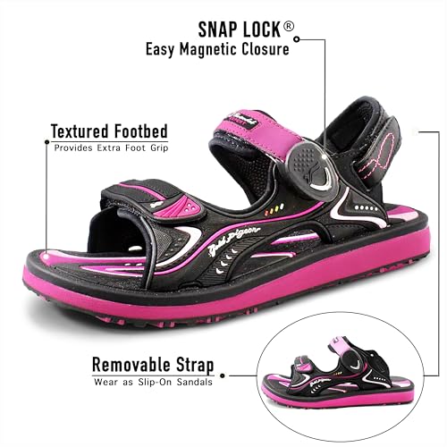 Image of Gold Pigeon Shoes Easy SNAP LOCK Outdoor Water Kids Toddler Sandals for Girls & Boys. Everyday, Vocation, Pool, Summer, Beach Essentials.