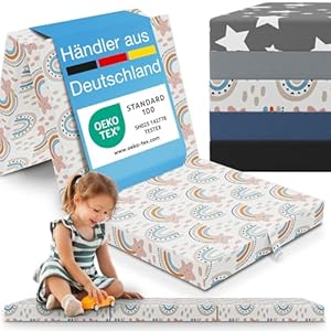ELONEO Klappmatratze 65x195 cm, 9 cm hoch, Klappmatratze Kinder faltbar, klappbare Gästematratze, Faltbare Matratze, Reisematratze für Kinder und Erwachsene für Reisen und Camping