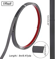 Vista 3 de UNICRAFTALE Moldura de pared de acero inoxidable 201 de 16.4 ft, autoadhesiva, flexible, para pared, espejo, muebles, puerta, armario, plomizo