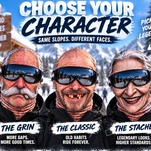 Funny Ski Mask for Men 3D Realistic Old Man Face Balaclava Grey - image 7