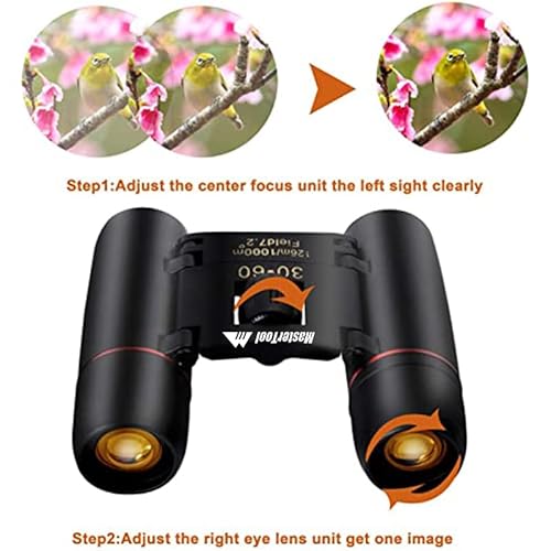 Mastertool - 30 X 60 Small Binoculars Compact For Adults Kids, Mini Binocular For Bird Watching Traveling Sightseeing, Lightweight Pocket Folding Binoculars For Concert Theater Opera,Grey (Black) #TOP2