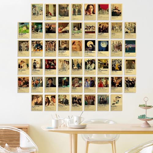 JSTHHTT 50 Stück Retro-Filme Poster Vintage Bild für Wandcollage, Wandcollagen Aesthetic Deko Poster Set, Vintage Poster, für Wandcollage Schlafzimmer Dekoration