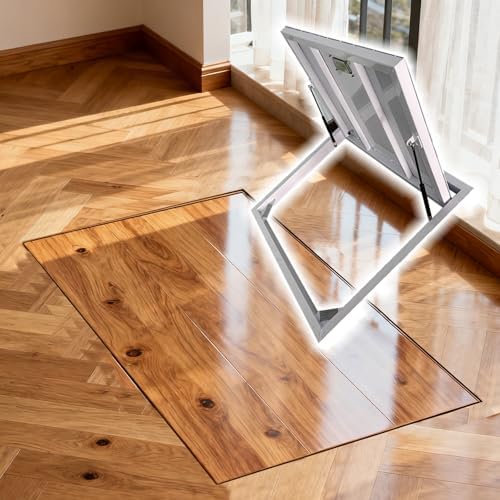 24" x 43" Wine Cellar Access Door, Hidden Flush Mount Crawl Space Entry, Manual Basement Door with Suction Cups, Durable Cover Plate for Easy Access