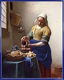 Volumen de suministro: 1art1 Johannes Vermeer Póster Impresión Artística con Marco (Plástico) - La Lechera, 1658-1660 (50 x 40cm)