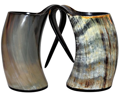 5MOONSUN5’s Viking Drinking Horn Cup Ox Cup Goblet Tankard Handcrafted - Drink Mead & Beer Like Game of Thrones Heroes with This Large Ale Stein A Perfect Present for Real Men (20oz) - Thumbnail 3