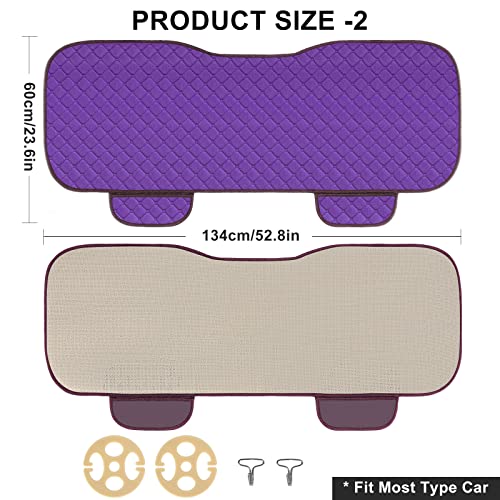 Image of surpassme Car Seat Covers Universal Seat Covers for Car Accessories with Storage Pockets, Car Front Seat Covers and Rear Bench Coverfor Automotive, SUV, Truck, and Van(Purple)
