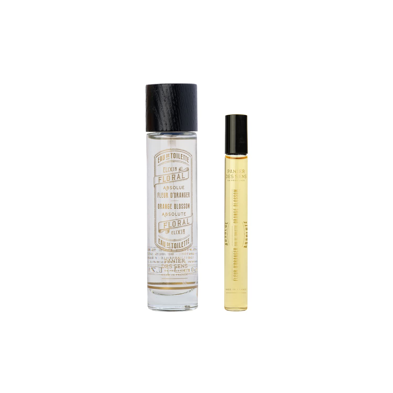 Panier des Sens - Pack Roll-on + Agua de Colonia para Mujer - Flor de Naranjo - Perfume Mujer Cuerpo & Cabello - Fragancia Floral - Agua de Perfume con Absolu de Perfume - 50ml + 10ml