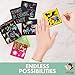 Creative Lily Scratch Art Notes 125 Count with 2 Wooden Stylus Pens and 4 Stencils - Rainbow Colored Mini Notepapers - Creative Fun for Kids and Adults