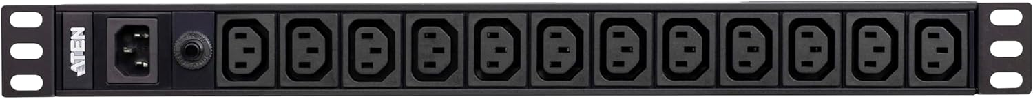 ATEN PE0112A Power Distribution Rack PDU 12 AC 50-60 Hz Input - Outlets 15A Basic IEC or NEMA Outlet Models Aluminum Material for Servers Network Devices Telecom Equipment