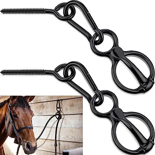 Dunzy 2 Sets Horse Tie Ring, Horse Tack and Supplies Horse