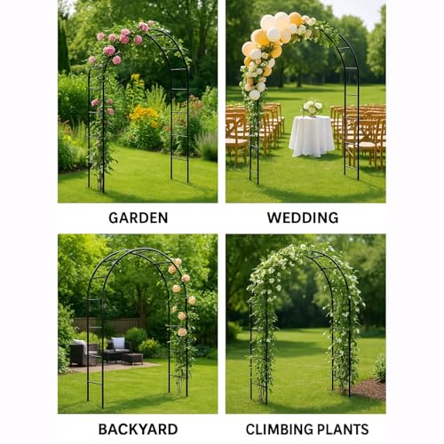 image for Adorox Thickened Tube Garden Arch,7.3ft Heavy-Duty Metal with 16mm Ste