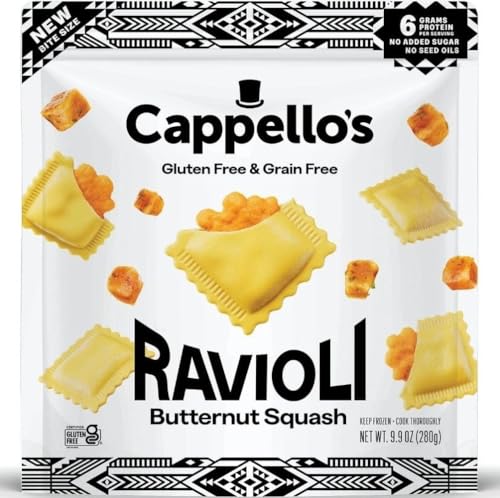 Cappello's Butternut Squash Ravioli, Gluten Free, Frozen Pasta 9.9oz