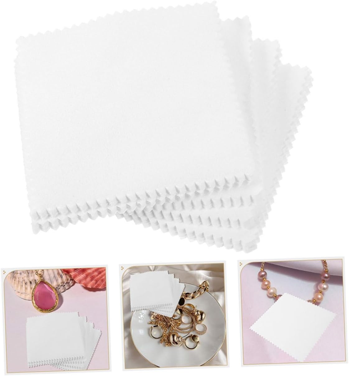 SOLUSTRE 500pcs Jewelry Cleaner Cloth Glasses Wipes Lens Cleaner Eyeglasses Cleaning Cloths Polishing for Jewelry image 2