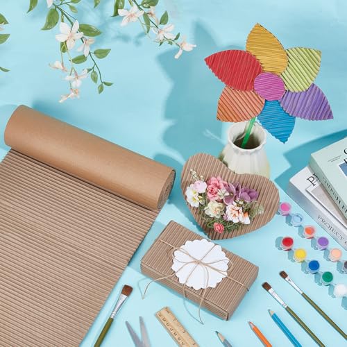 BENECREAT Rouleau de Carton Ondulé Simple Face Marron de 2 m X 30cm Papier D'Emballage Ondulé pour Emballage Cadeau Espace de Rangement Bricolage Artisanat Expédition Épaisseur de 2.5mm – vue 4
