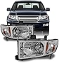AKKON - For Honda Ridgeline OE Replacement Chrome Bezel Headlights Driver/Passenger Head Lamps Pair New