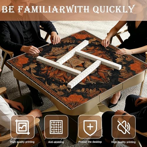 Tapete Mahjong Vintage Naranja/Beige 33x33 Pulgadas miniatura 2