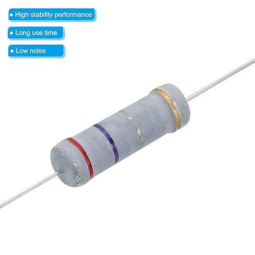 Miniatura 4 de PATIKIL Resistencia de película de carbono de 5 vatios y 0.27 ohmios, 10 resistencias de tolerancia al 5 %, anillo axial de color de plomo para