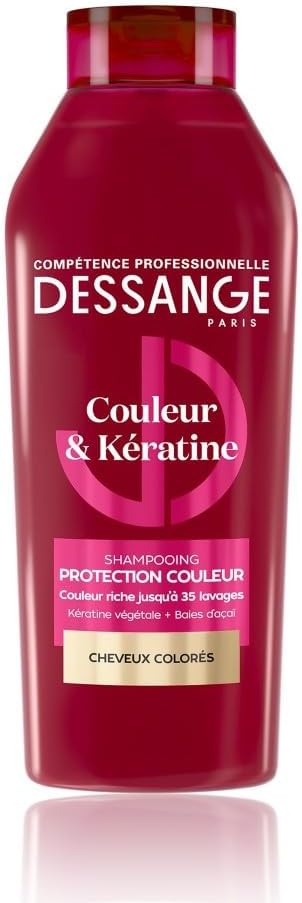 DESSANGE – Colour Protection Shampoo – Colour & Keratin – Formula Enriched With Vegetable Keratin & Acai Berries – Nourishes Fiber To Reveal Colour – Colored Hair – 280ml