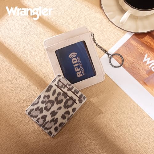 Image of Montana West X Wrangler Credit Card Holder Wallet for Women Small Keychain Card Wallet with Rfid Lining with ID Window Slim Zipper Coin Pocket with Ultra Card Holder Easy to Carry WG366-W118BG