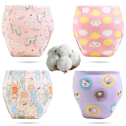 Upairy Training Pants Training Underwear for Boys Girls Soft Absorbent & Leak-Proof Comfortable Washable(4PC-Girl,L) by Generic - Used condition - US$13.26