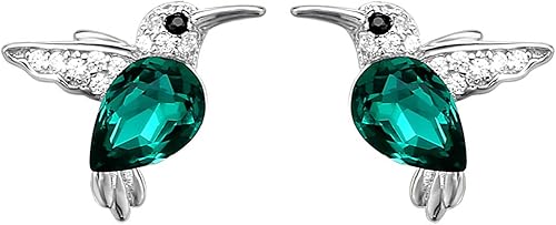 Jewever Pendientes de plata de ley 925 con circonita cúbica azul para mujer, regalo de joyería plateada