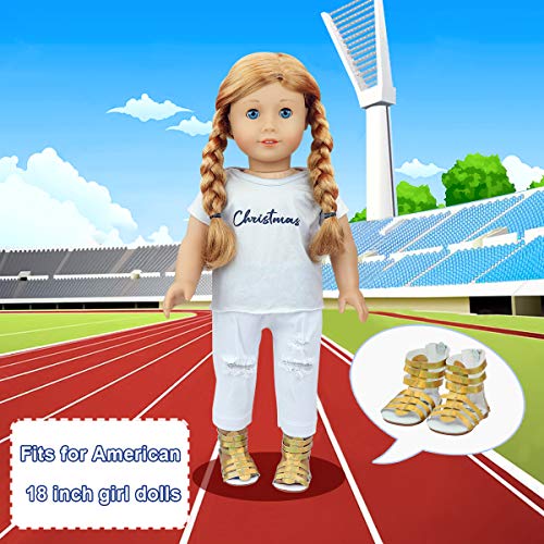ZITA ELEMENT 8 Pairs of 18 Doll Shoes Boots Sandals and 1 Doll Backpack Bags for American 18 Inch Girl Doll Shoes and Other 18 Inch Doll Shoes and Accessories - Thumbnail 6
