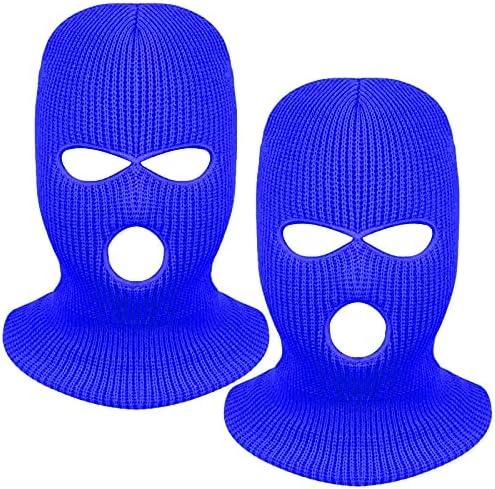2 Pieces 3-Hole Full Face Mask Cover Ski Mask Winter Balaclava Cap Knitted Face Cover for Winter Outdoor Sports