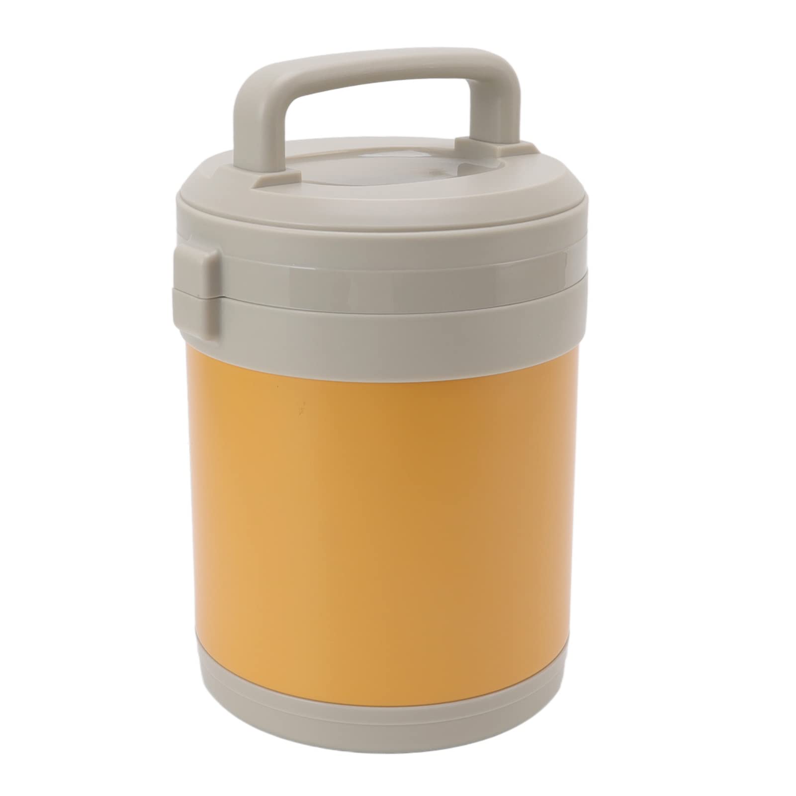 1,6 l Lebensmittel-Thermobehälter aus Edelstahl 304, dreilagig, tragbar, isoliert, für das Mittagessen von Studenten (Wachsgelb)