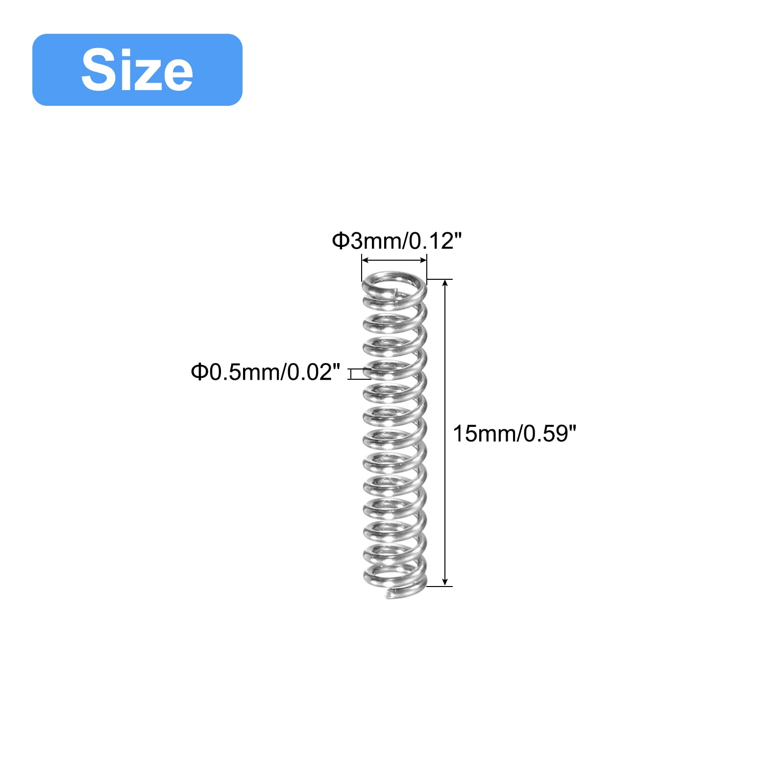 QUARKZMAN Petit Ressort De Compression 5 Mm DE 0,45 Mm