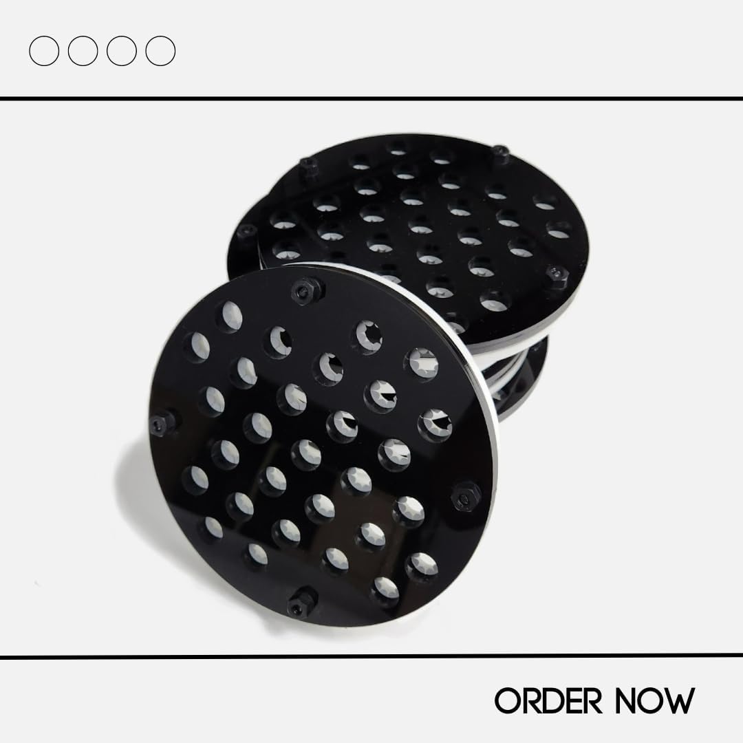 Luna Reef Fragpuck Frag Rack with Locking Insert for Marine Aquarium Coral 7.25" x 7.25" 29 Holes (3 Pack)