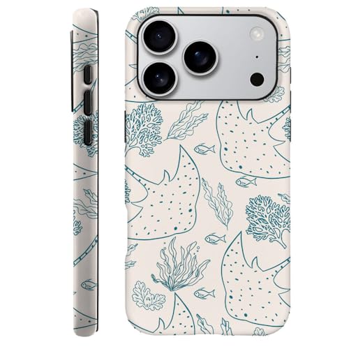 DAIZAG Case Compatible with iPhone 18 Pro/iPhone 17 Pro,Durable Shock Protection Cover for Girl Women,Stingray Manta Ray Ocean