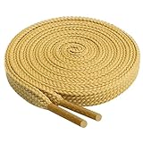 KINGOOD Flat Shoe Laces for Sneakers, Athletic, and Running Shoelaces (Gold, 51in/130cm)