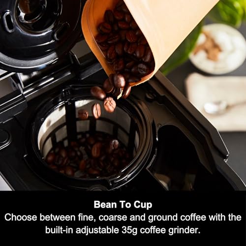 Morphy Richards Tazza Pour & Go, Single Cup Coffee Machine, Includes Travel Mug, Bean To Cup, 35G Integrated Grinder, Easy Operation, Coffee On The Go, 900W, Stainless Steel, 162105 - 3
