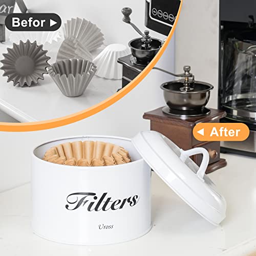 Support de filtre à café Uross blanc avec couvercle pour comptoir - 6