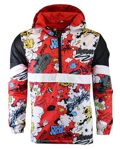 Image of Screenshotbrand Lightweight Hooded Water Resistant Windbreaker - Zip-up Fashion Map Print Rain Jacket
