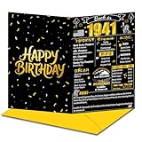 84th Birthday Card, Happy Birthday Decorations for Those Born in 1941, Best Birthday Gifts for Women Men, Grandpa Grandma, Unique Creative Gift for Mother Dad