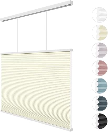 Miniatura 111 de Changshade Persianas celulares opacas de arriba hacia arriba, sin cordones, para ventana de interior, aislamiento térmico, persianas de panal