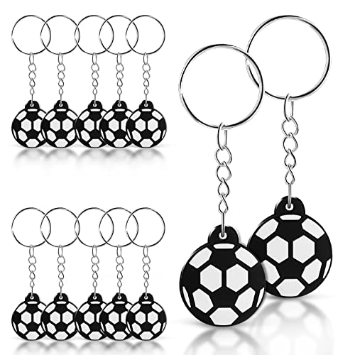 Abeillo 12 mini portachiavi per feste di calcio, regalo per bambini, ragazzi (nero, bianco)