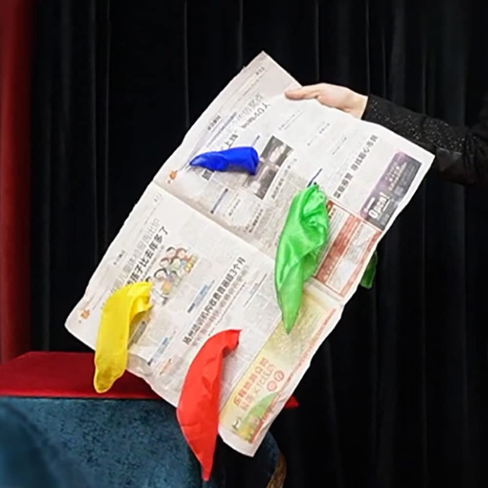 Sete Deluxe da Giornale Trucchi Magici Estrarre Sete Da Sciarpe Di Giornale Apparendo Magia Stage Illusions Gimmicks Comedy Props