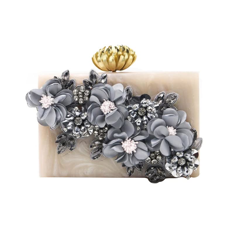 New Style Handicraft Bridal Womens Purse Floral Rhinestone Clutch Bag Wedding Bag Wallet Bridal Wedding Purse Handbags Evening Party Bags Clutches for Women - Purple Flower (B0CG6DPGRB) Amazon Price History, Amazon Price Tracker