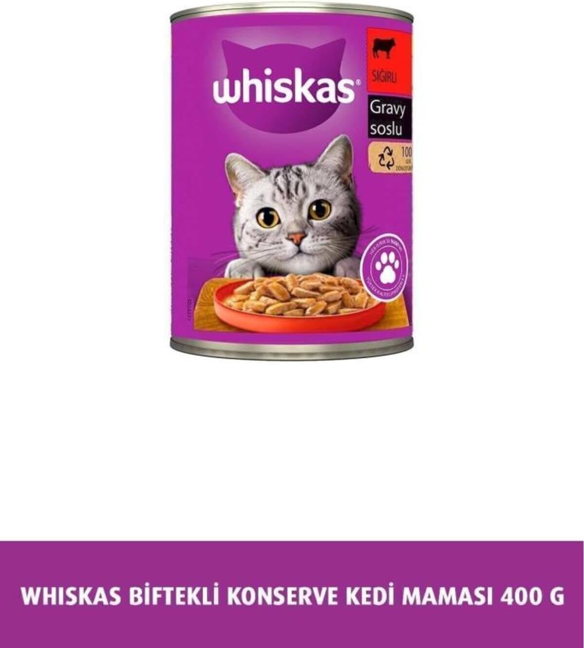 Whiskas Biftekli Konserve Kedi Maması 400 G