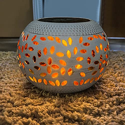 Solar Table Lights Outdoor Waterproof - Dancing Flickering Flame Lamp White Metal Tabletop Light Solar Powered Decorative Lighting Lantern For Desk Bedroom Patio Garden Pathway Yard (1 Pack) #TOP6
