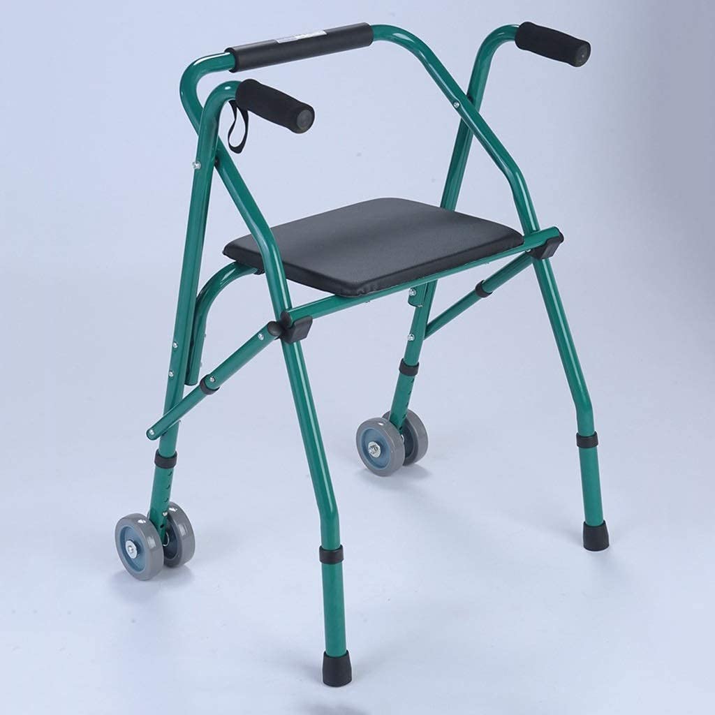 Andador Plegable De Aluminio Ligero Con 2 Ruedas, Asiento Para Adultos, Ancianos Anhelan